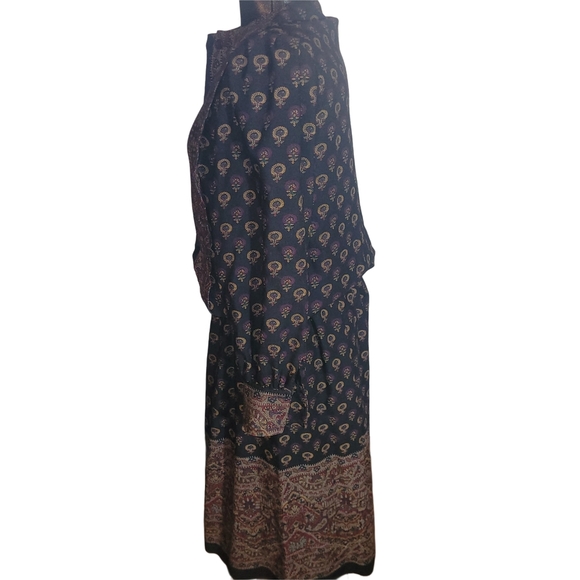 Vintage Michel Robichaud Wool Blend Paisley Print Prairie Peasant Skirt and Top - Picture 5 of 9